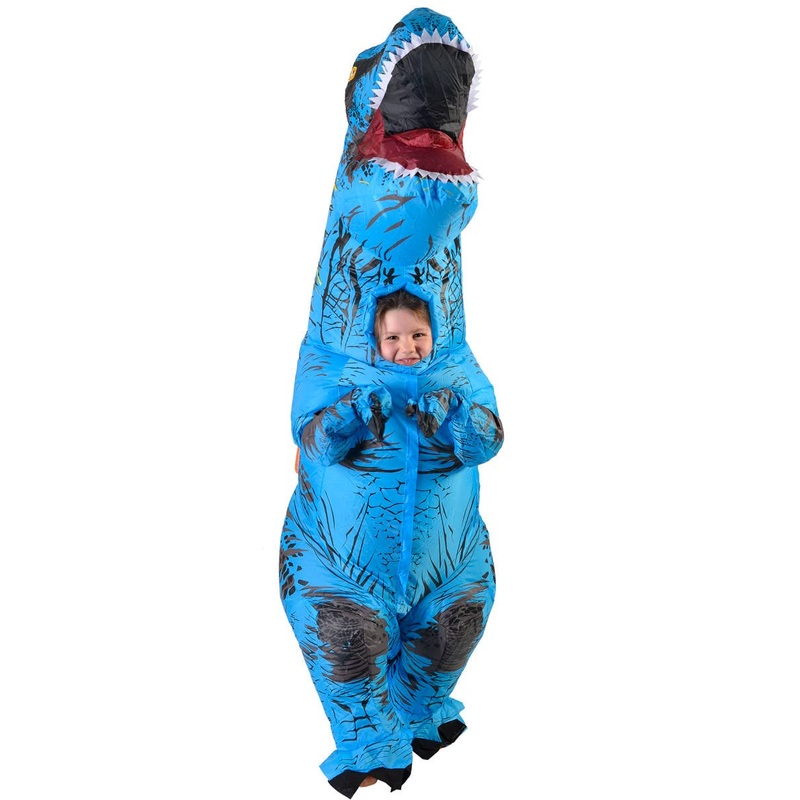 Inflatable Blue T-Rex Dinosaur Kids Costume