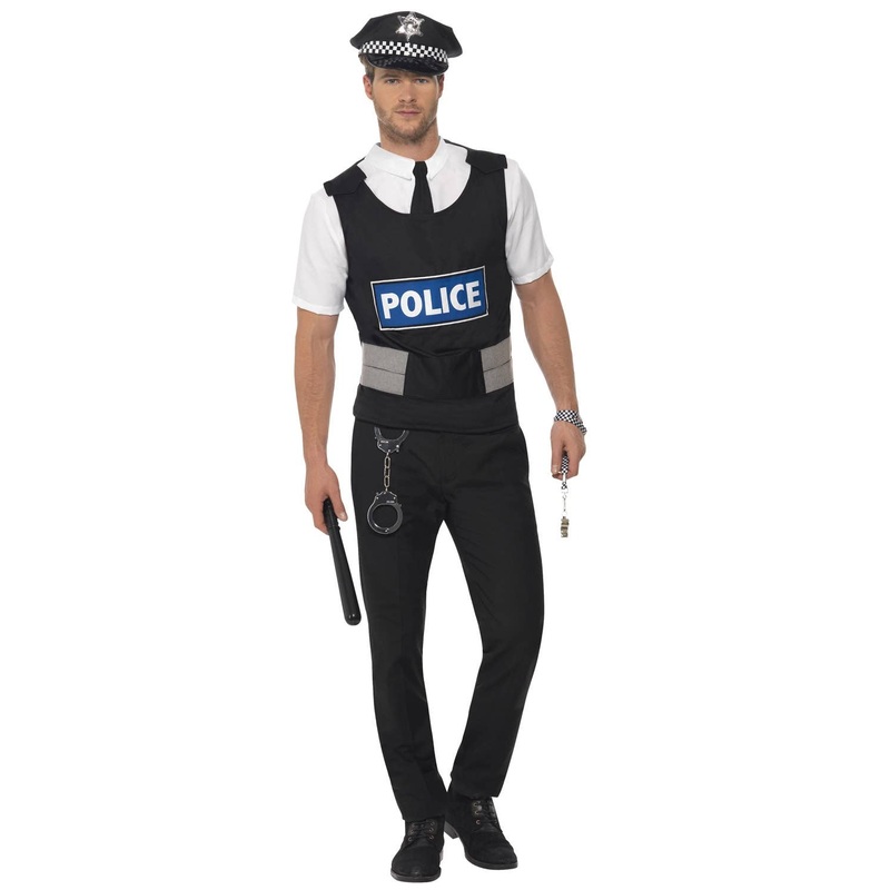 Instant Policeman Uniform Mens Fancy Dress Costume