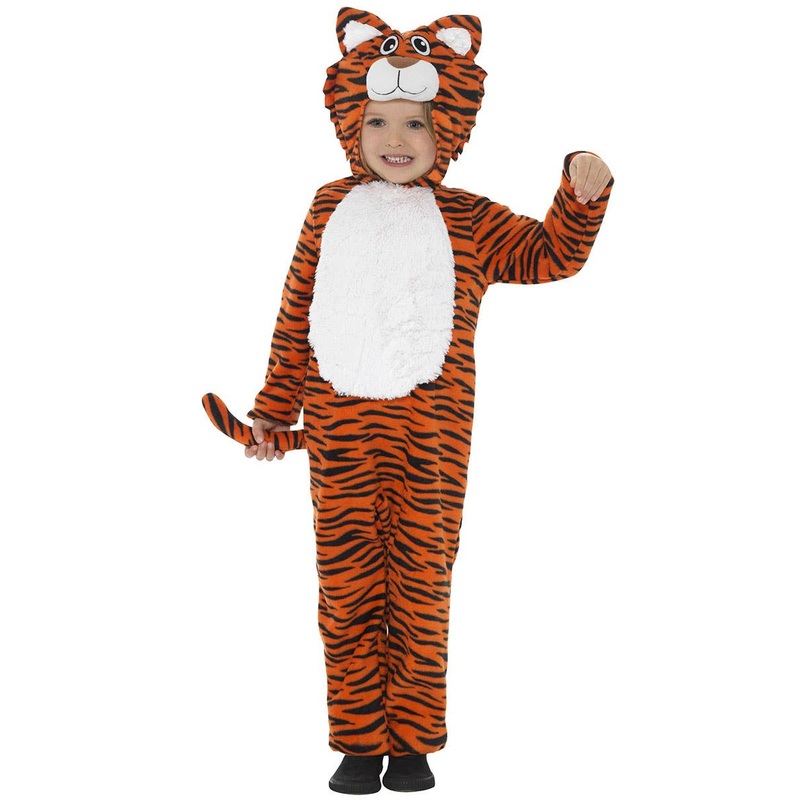 Jungle Tiger Girls Animal Jumpsuit Onesie Costume