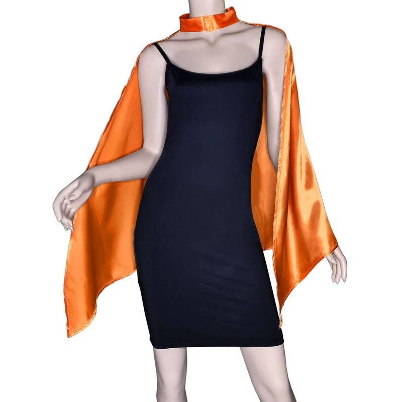 Mid Length Orange Satin Costume Cape