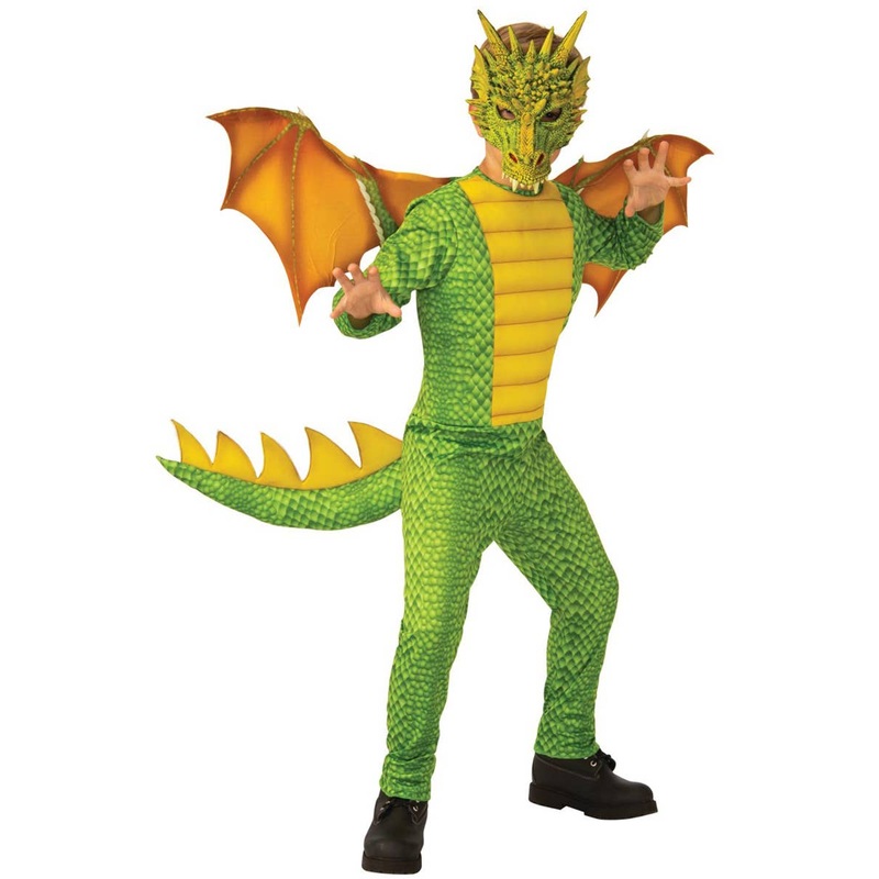 Mythical Green Dragon Boys Deluxe Dress Up Costume