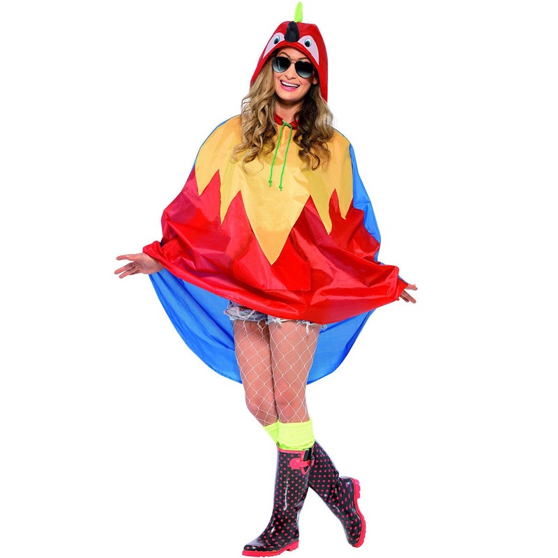 Parrot Womens Party Animal Costume Poncho