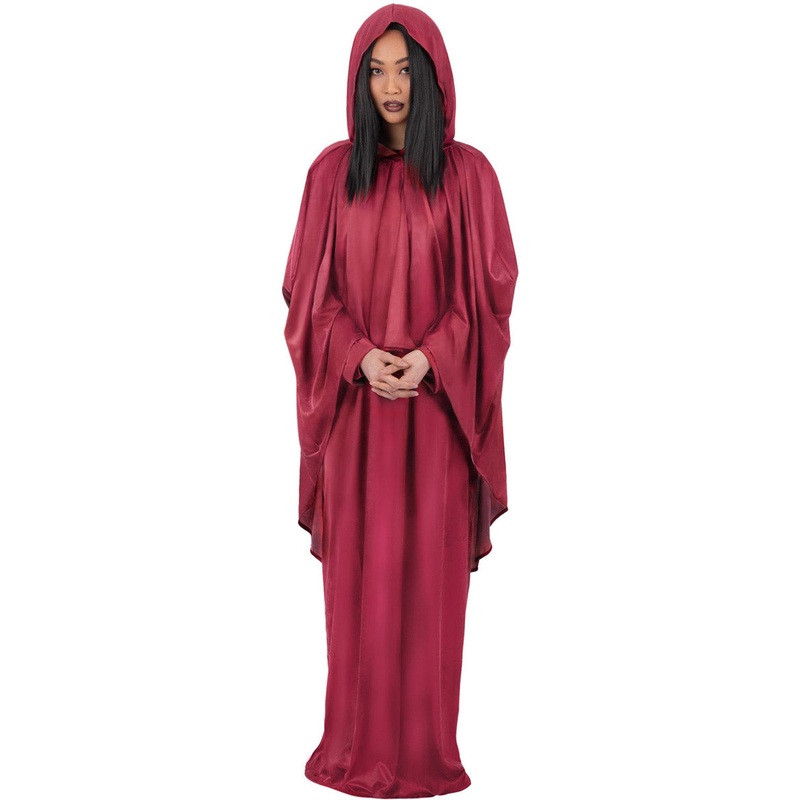 Plus Size Red Hooded Womens Occult Halloween Costume Robe