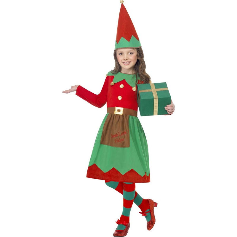 Santa's Little Helper Girls Christmas Elf Costume