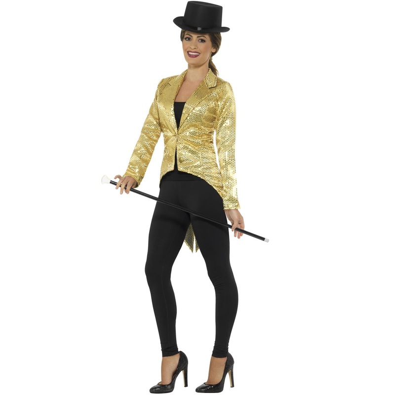 Showgirl Gold Sequin Womens Tailcoat Costume Jacket
