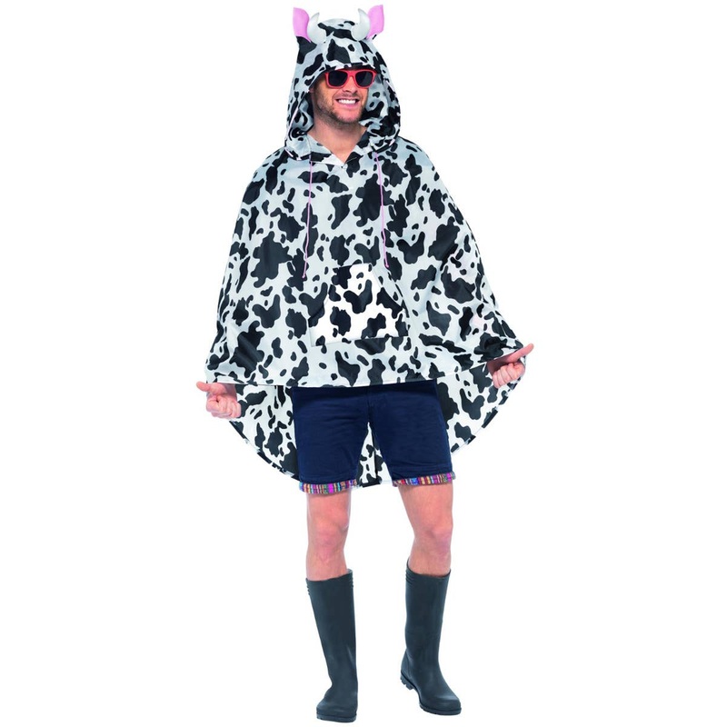 Spotty Cow Mens Animal Party Costume Poncho