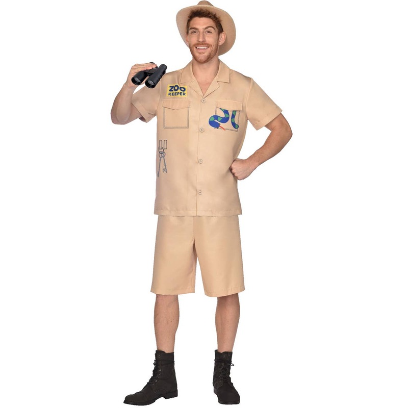 Zoo Keeper Mens Snake Safari Suit Style Costume