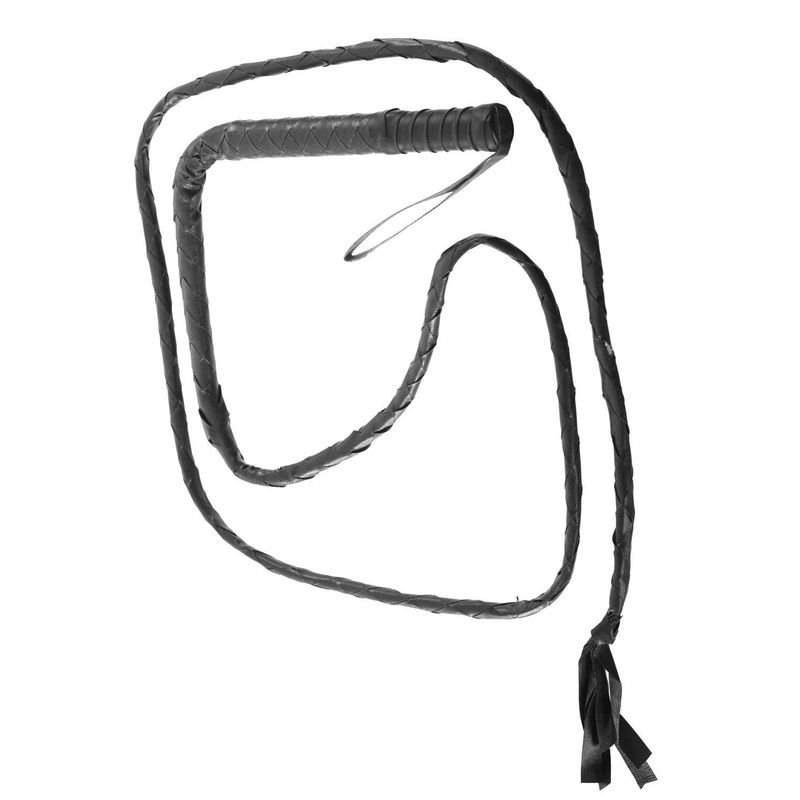 180cm Long Black Faux Leather Costume Whip