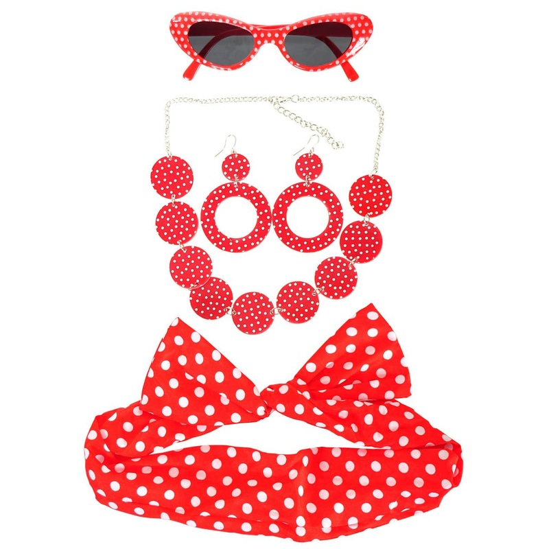 1950s Red Polka Dot 5 Piece Accessory Set
