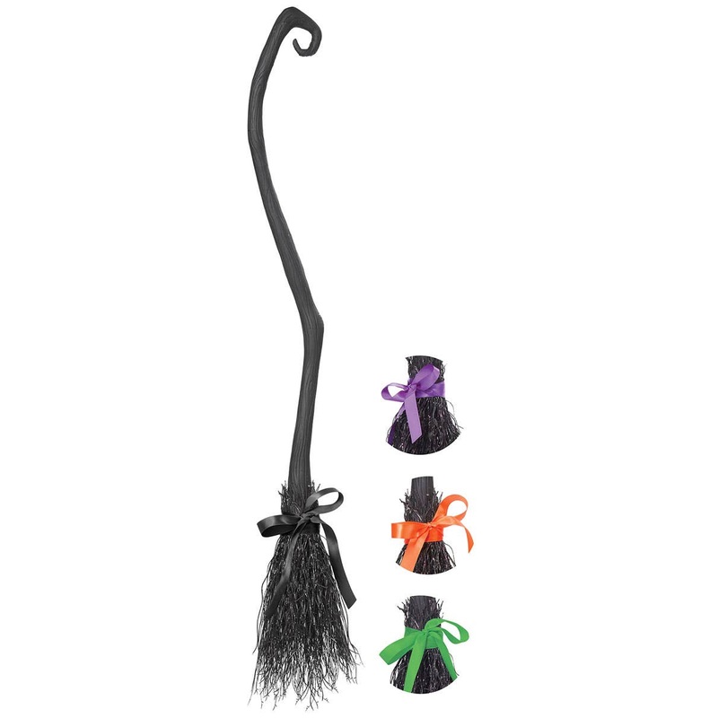 Crooked Black Deluxe Witches Broom