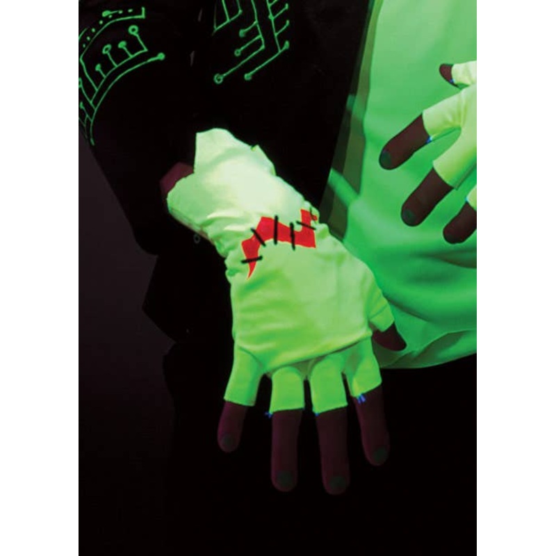 Franken Raver Glowing Halloween Gloves
