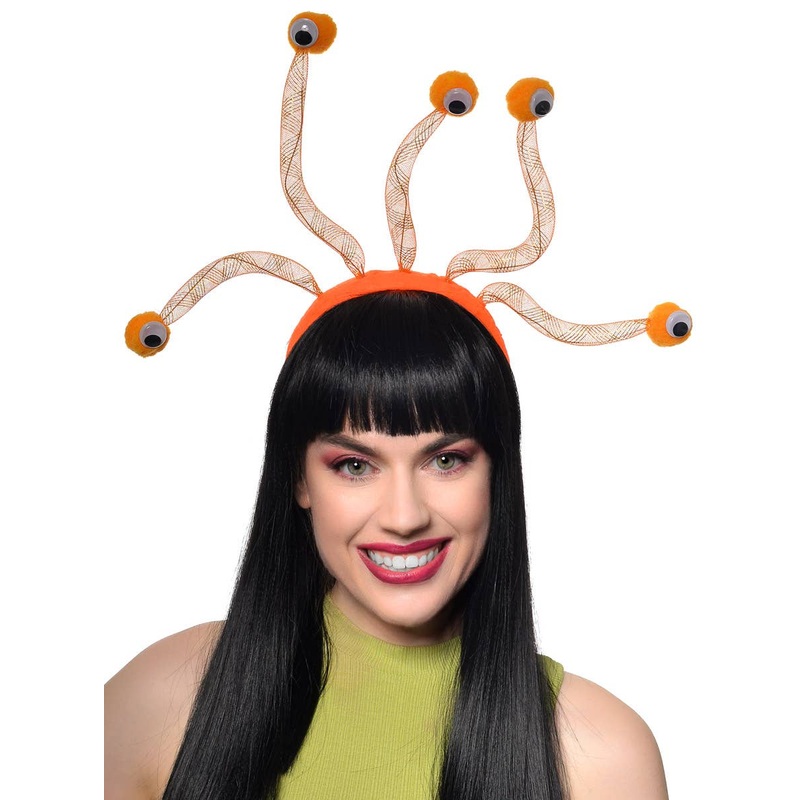 Funny Orange Alien Eyeballs Costume Headband