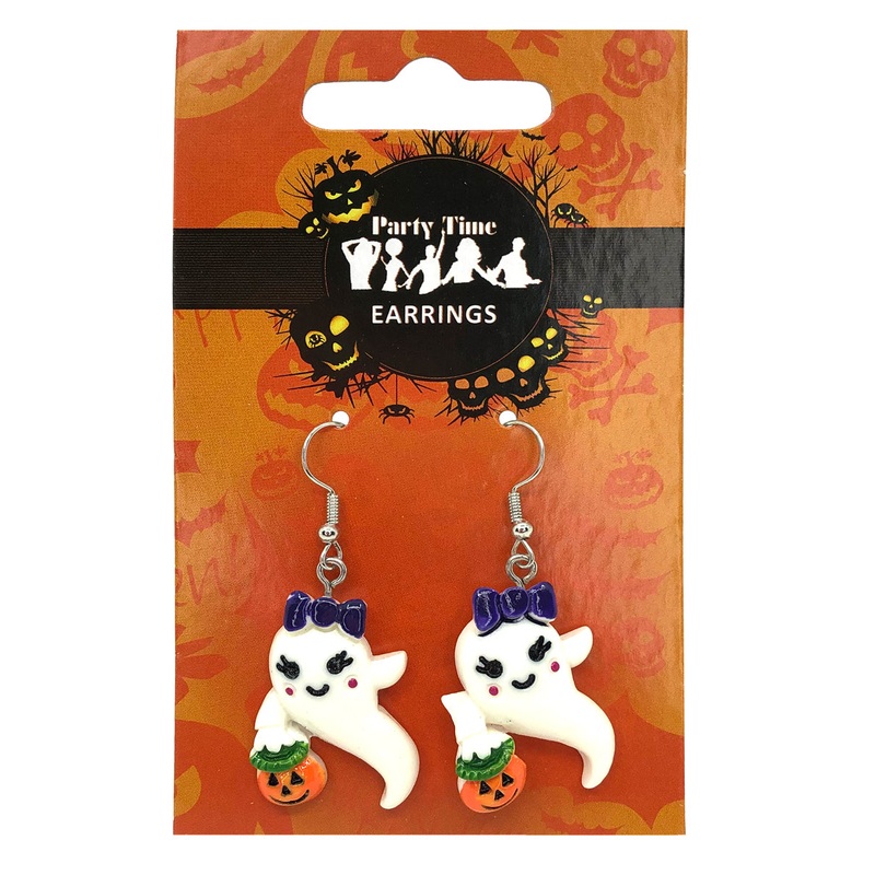Ghosts And Pumpkins Halloween Costume Earrings