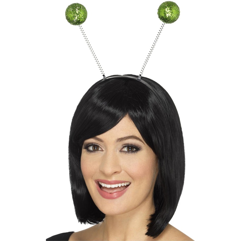 Glittery Green Head Bobber Alien Antenna Headband