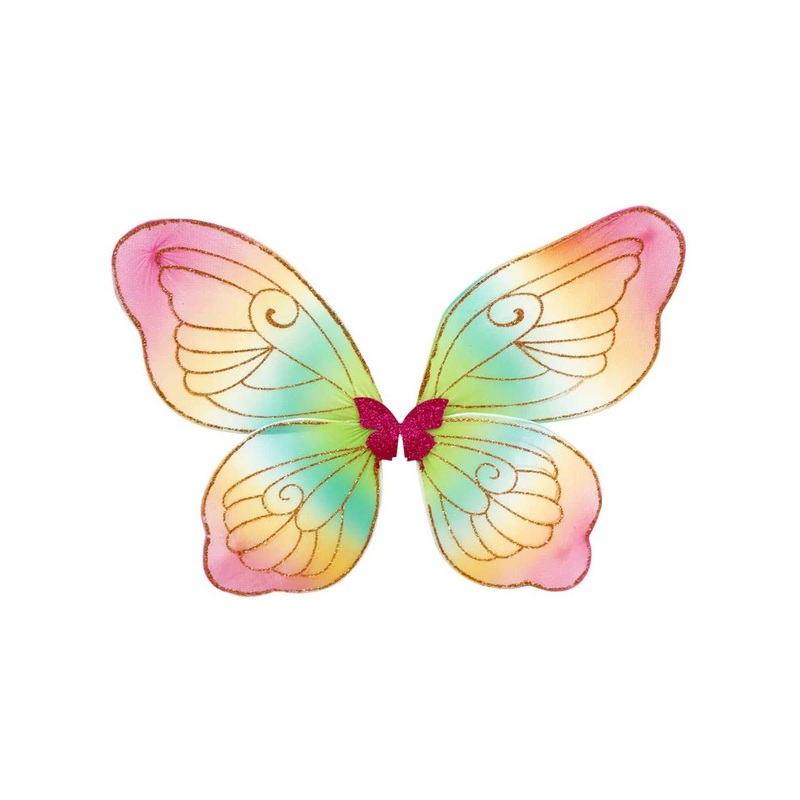 Glittery Rainbow Girls Butterfly Costume Wings