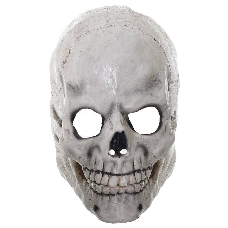 Human Skull Deluxe Full Head Rubber Halloween Mask