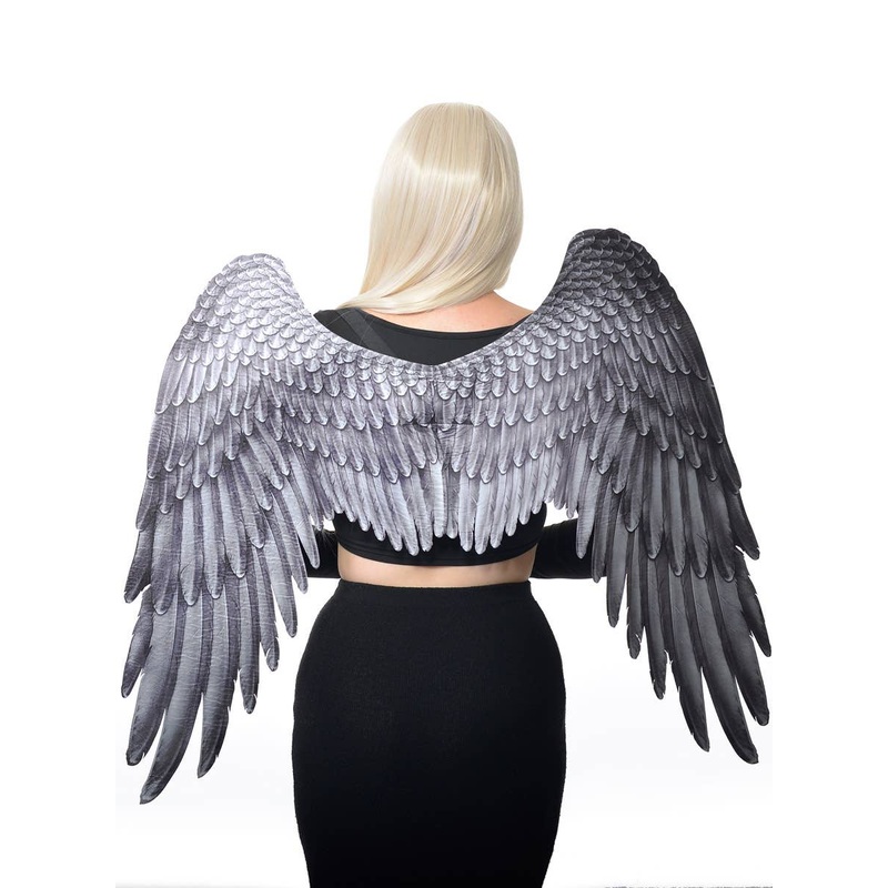 Large Black Mock Feather Dark Angel Costume Wings
