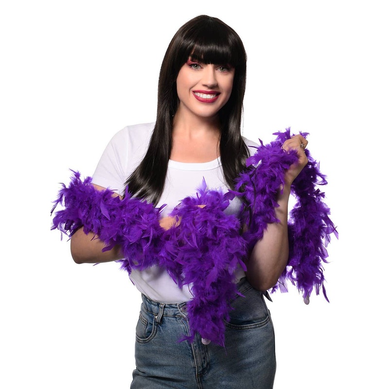 Long Fluffy Purple Feather Boa Costume Accessory
