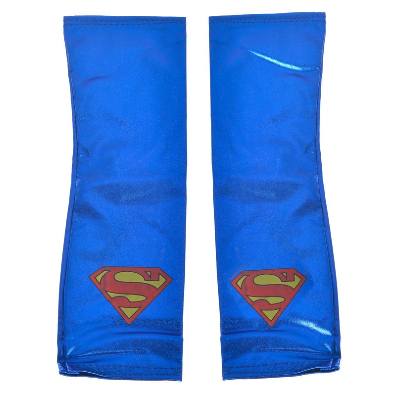 Metallic Blue Womens Supergirl Costume Gauntlets