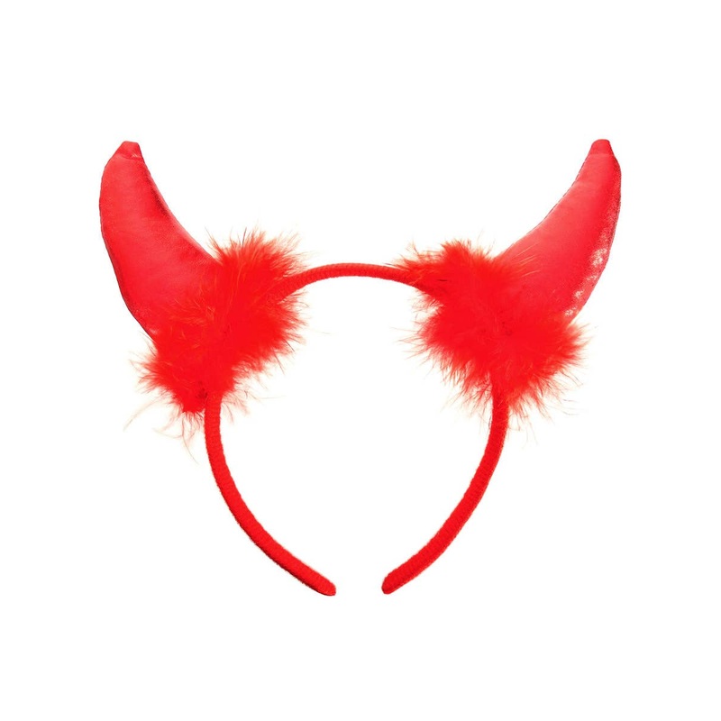 Metallic Red Fluffy Devil Horns Headband
