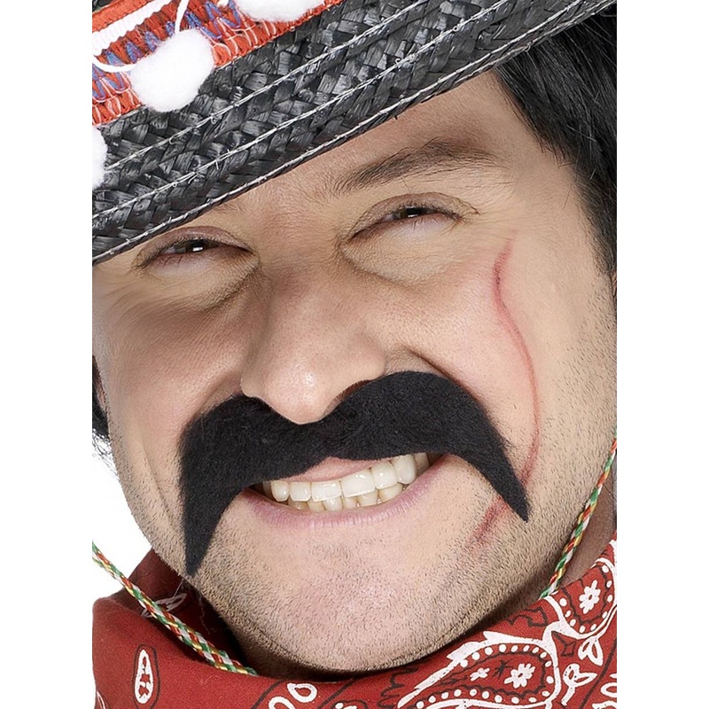 Mexican Bandit Black Costume Moustache
