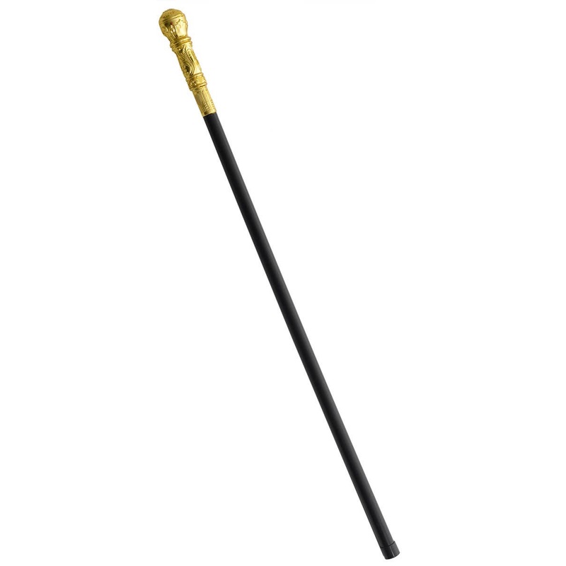 Novelty Gold Top Cane Costume Accessory
