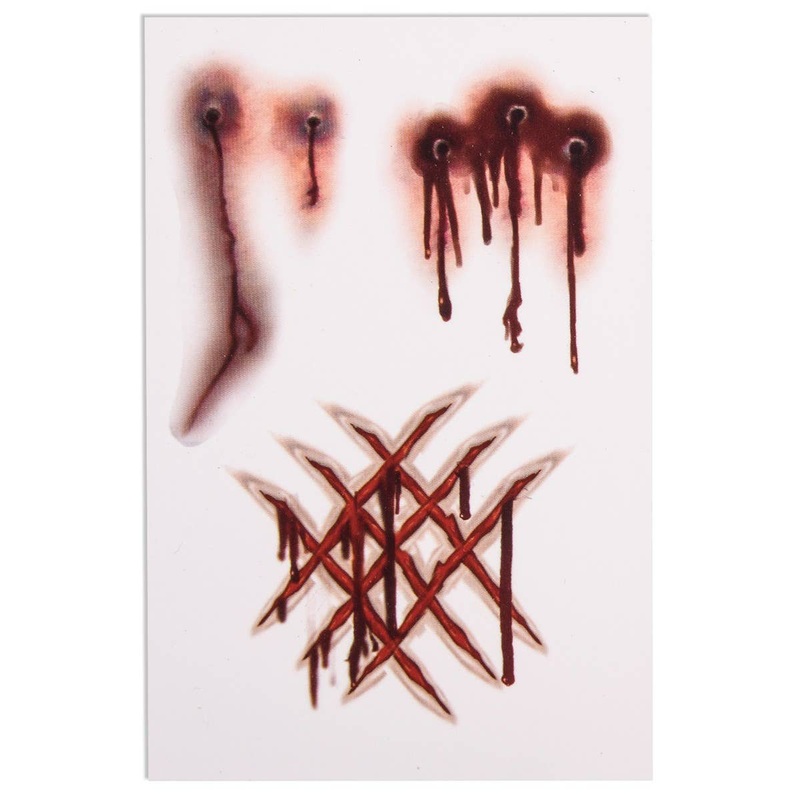 Open Wound Halloween Temporary Tattoos Costume Accessory