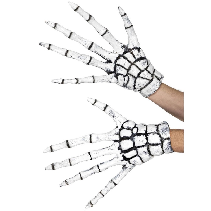 Oversized Adults Latex Grim Reaper Skeleton Gloves