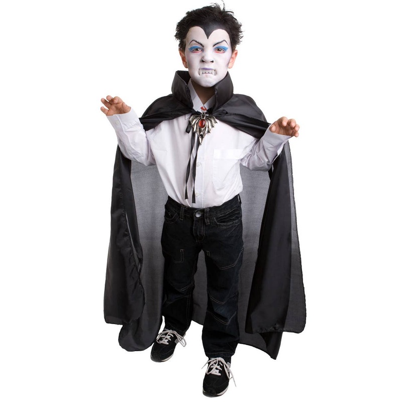 Plain Black Childrens Cape with Collar