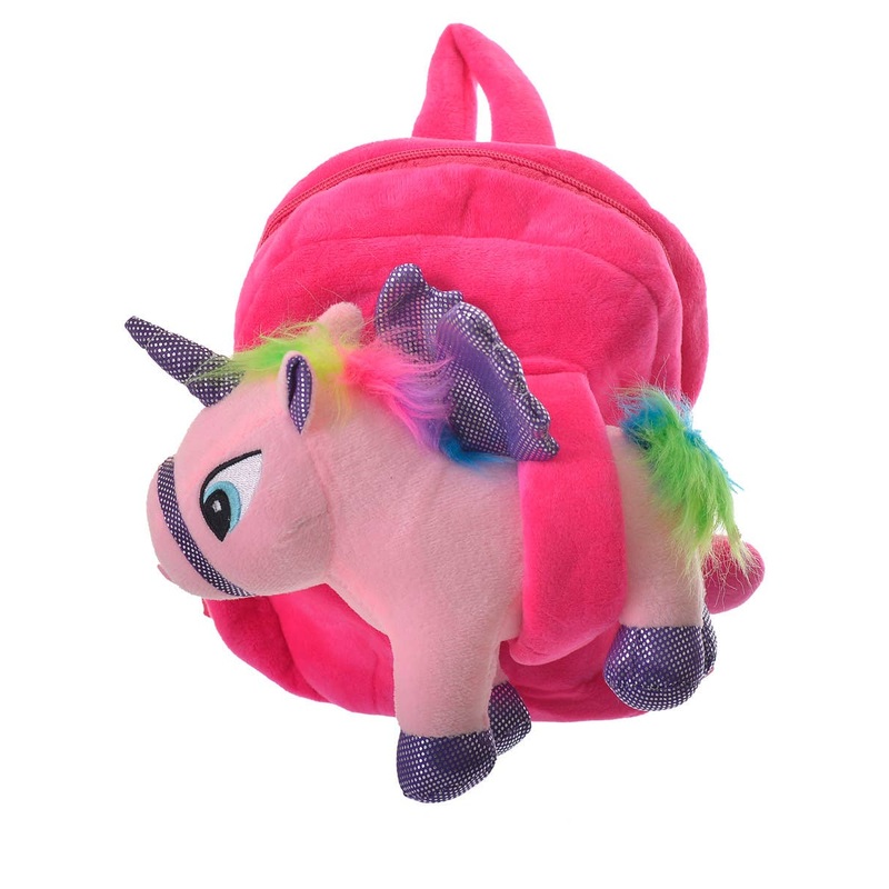 Plush Hot Pink Kids Mini Unicorn Backpack