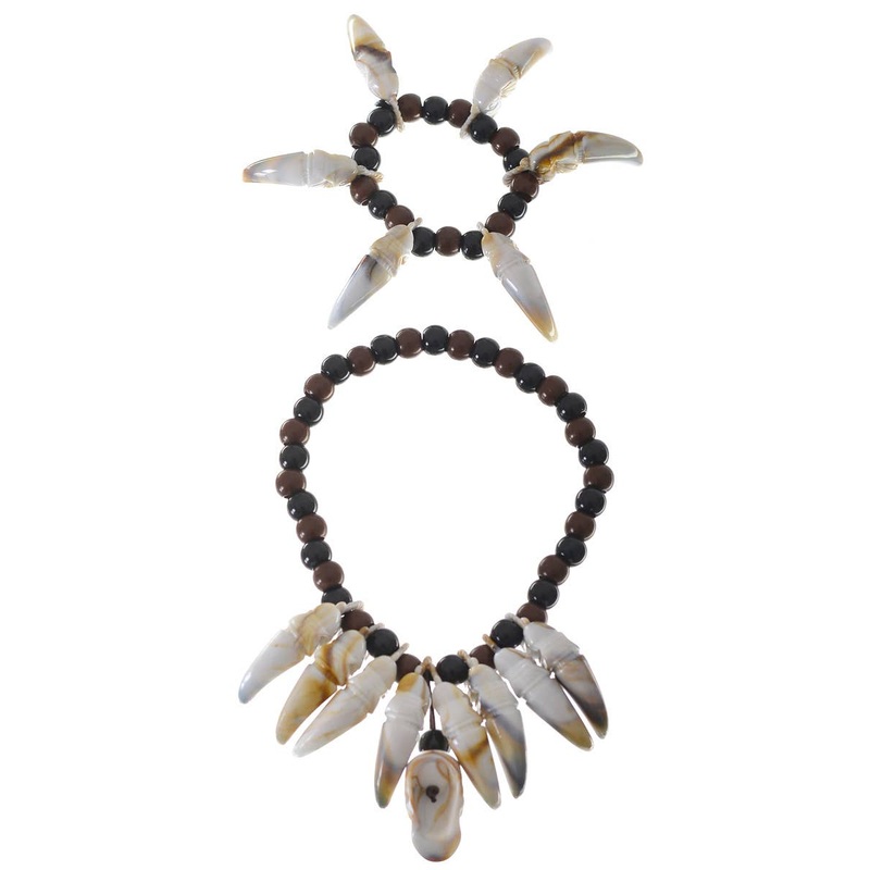 Prehistoric Saber Tooth Tiger Caveman Costume Accessory Set
