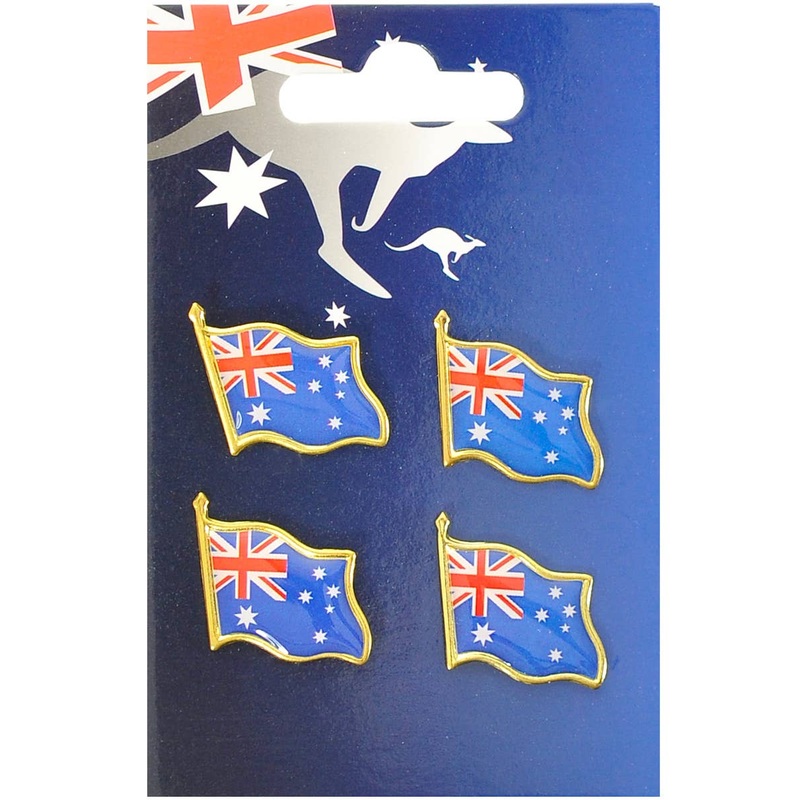 Set of 4 Metal Australian Flag Brooches