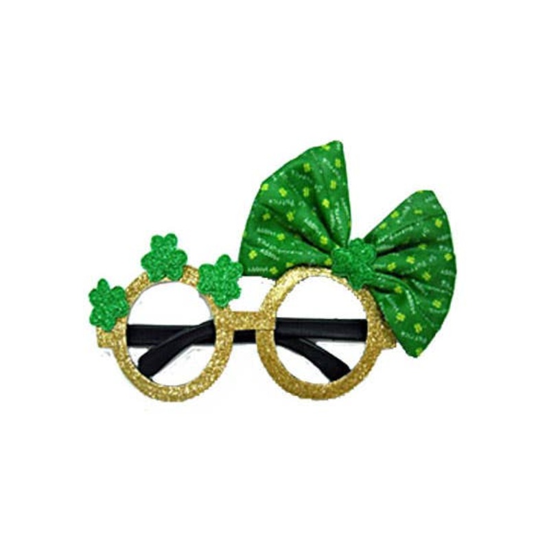Shamrock Bow Novelty Irish Glasses Costume Accessory