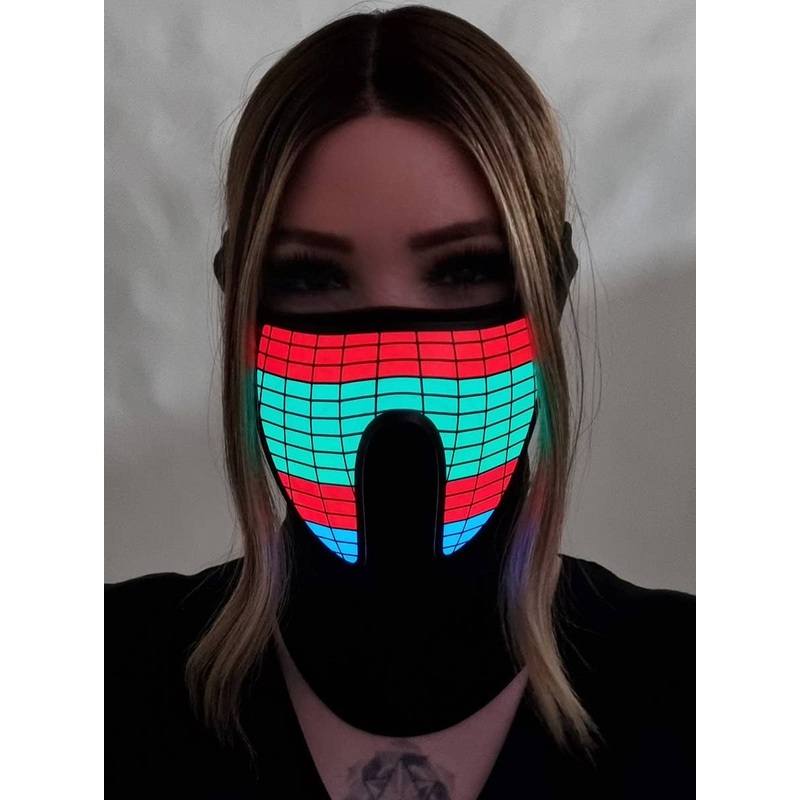 Sound Activated Colourful Wave Pattern Light Up Mask