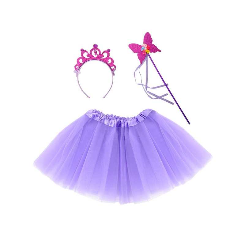 Sparkly Purple Girls Fairy Princess Tutu Costume Set