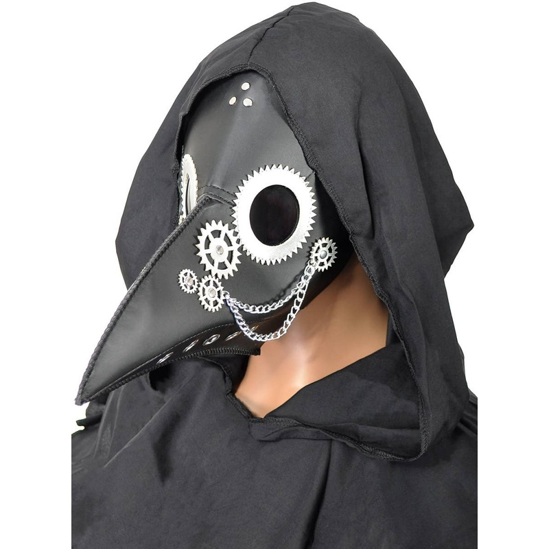 Steampunk Plague Doctor Deluxe Black Halloween Mask