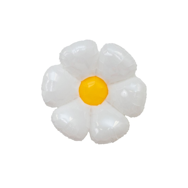 28" White Daisy   Mylar Balloon