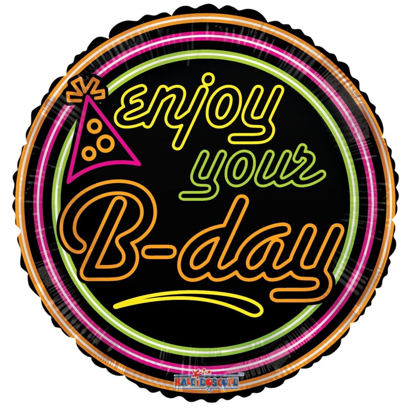 18 Enjoy Your B-Day Neon Gb - (Single Pack). 19598-18
