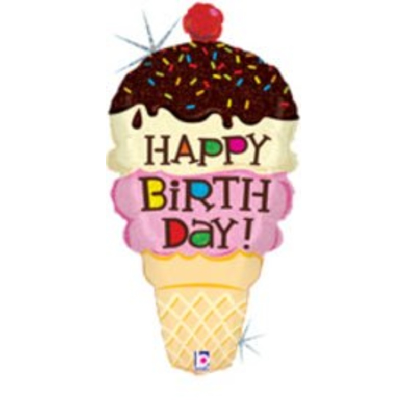 Birthday Ice Cream Cone 33" - (Single Pack). 85891