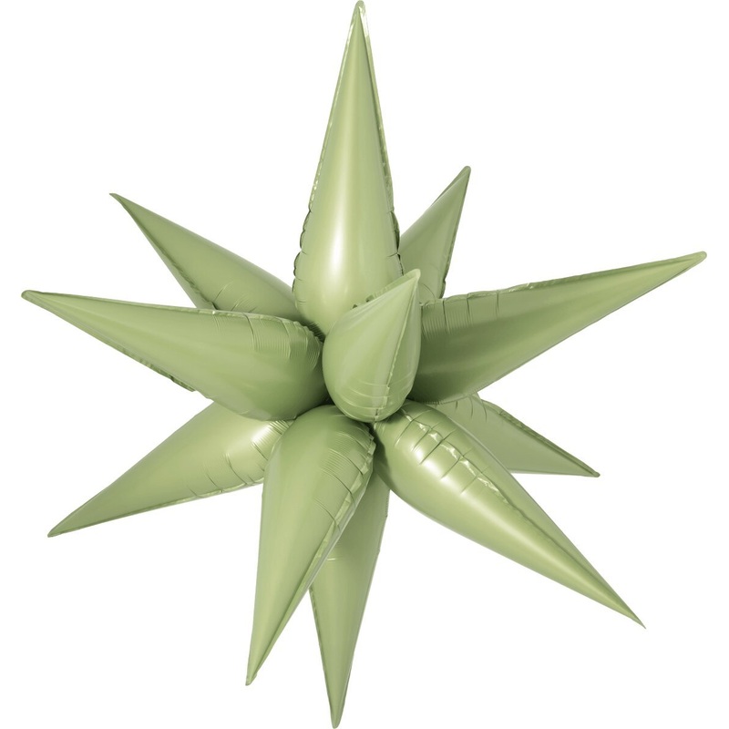 Decochamp Starburst Olive 3D Foil Balloon - 26" in.