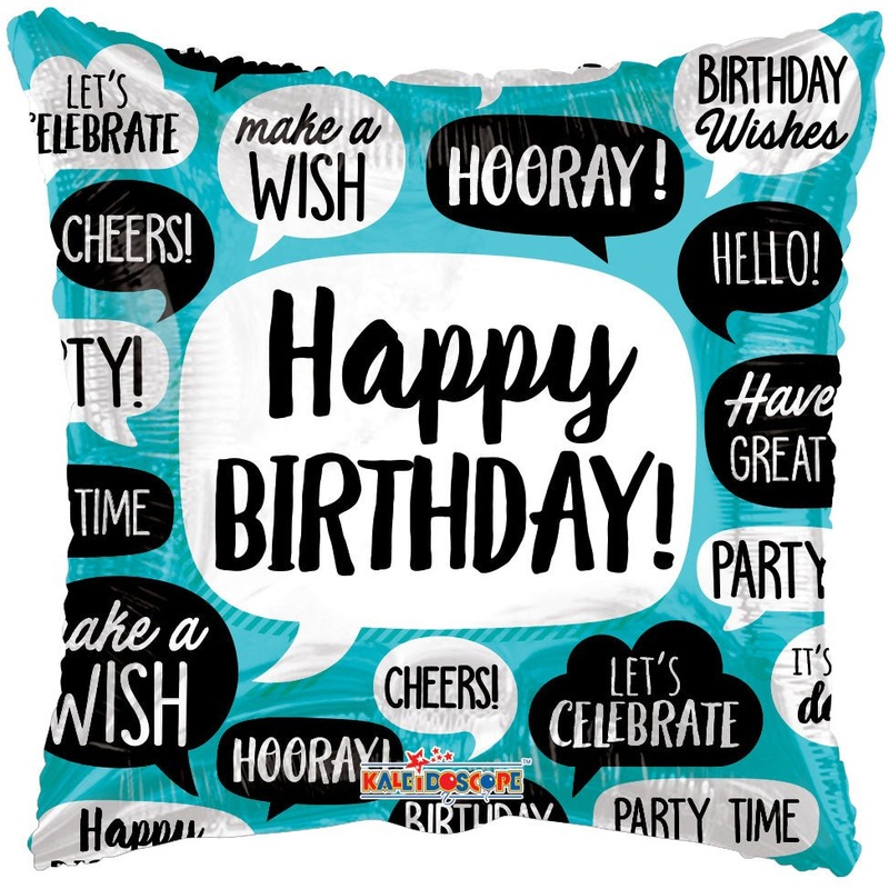 Happy Birthday Bubbles 18"  (Flat). 15815-18