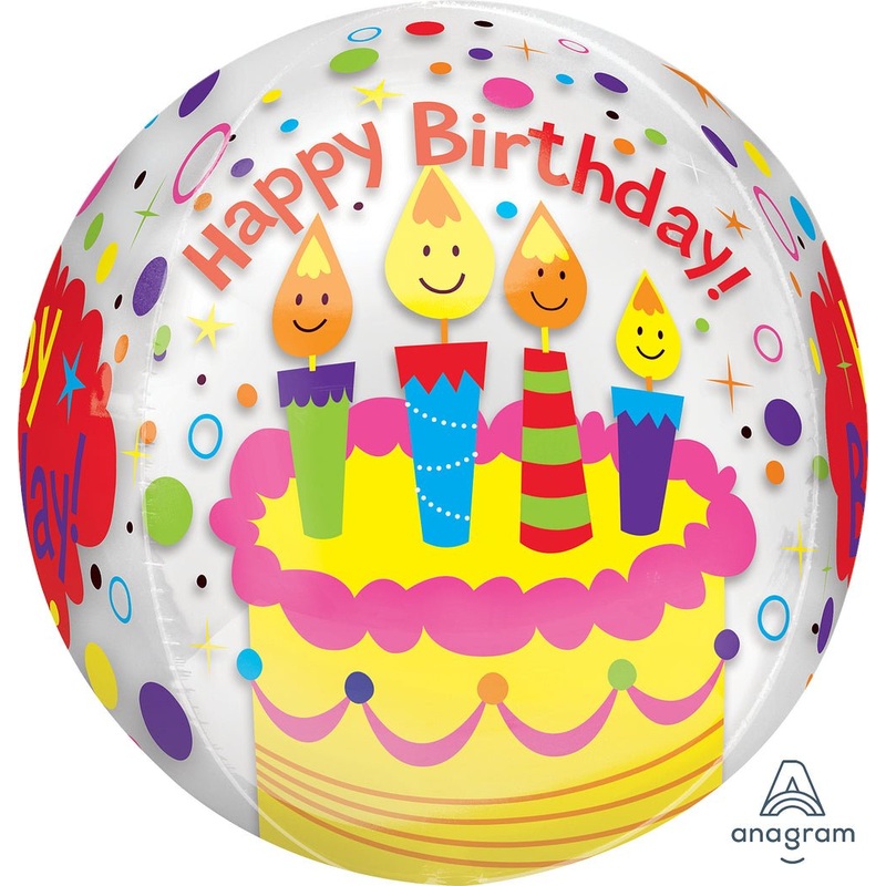 Happy Birthday Candles Orbz 16" - (Single Pack). 3783901