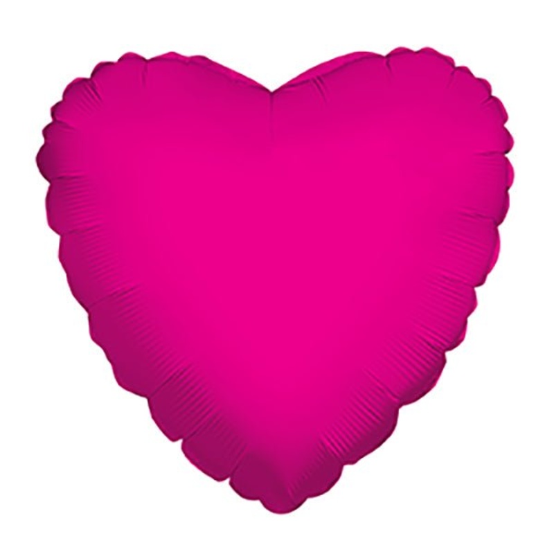 Heart Hot Pink Shaped 4" (Flat). 34105-04