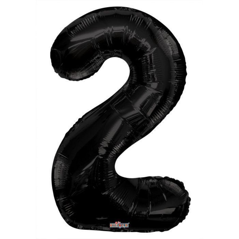 Number 2 Black Foil Balloon 34" each. 19684-34