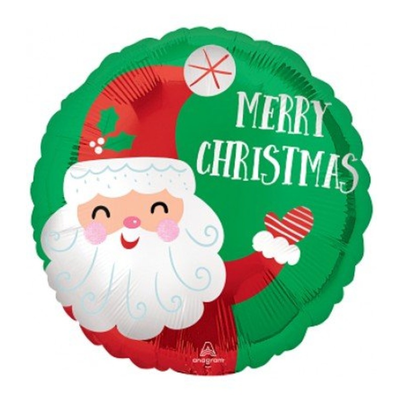 Smiley Satin Santa Christmas 18" - (Flat). 4334802