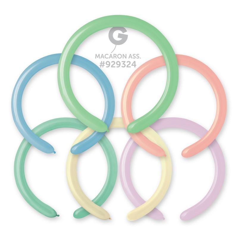 Solid Balloon Macaron Assorted Pastel D4 (260) 2''