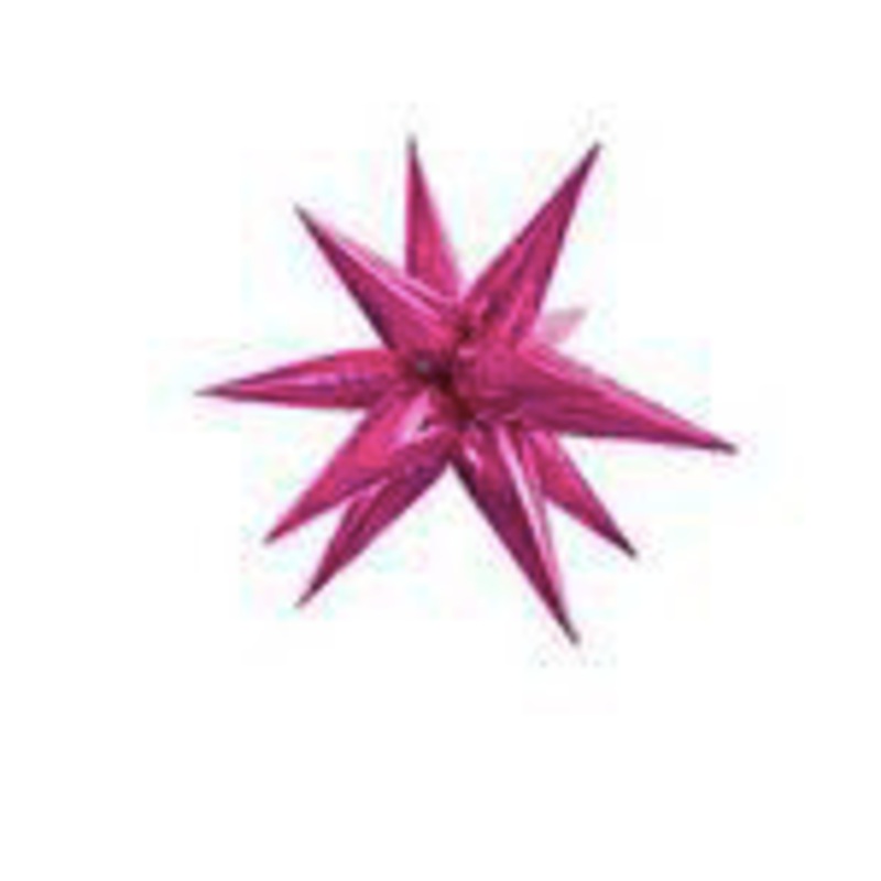 Starburst Hot Pink 3D Foil Balloon - 26" in.