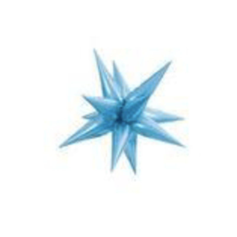 Starburst Light Blue 3D Foil Balloon - 40" in.