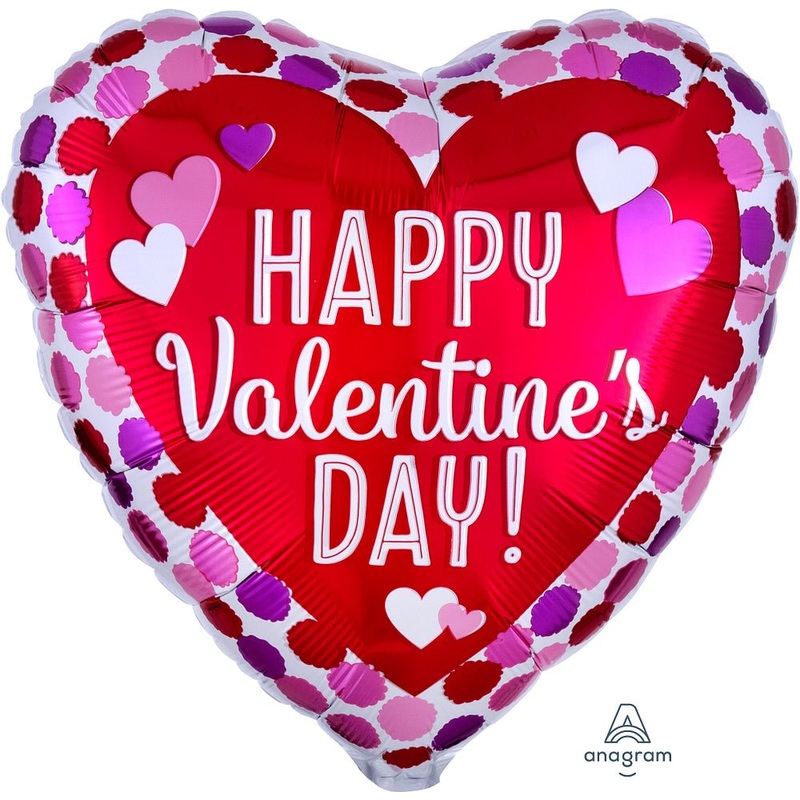 Valentine Pom Poms 17" - (Flat). 3874702