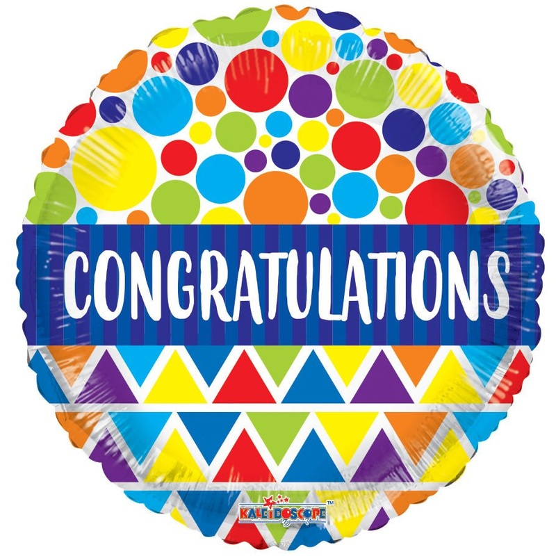 18" Congratulations Dots & Triangles - (Flat). 15841-18